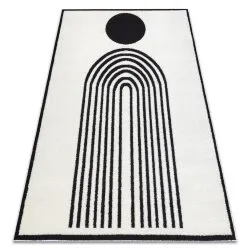 Dywan geometryczny MODE 8597 kremowo-czarny, nowoczesny styl, idealny do salonu