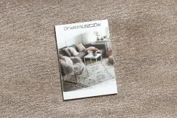 Jednolity beżowy dywan SOFTY w okrągłym kształcie, styl nowoczesny