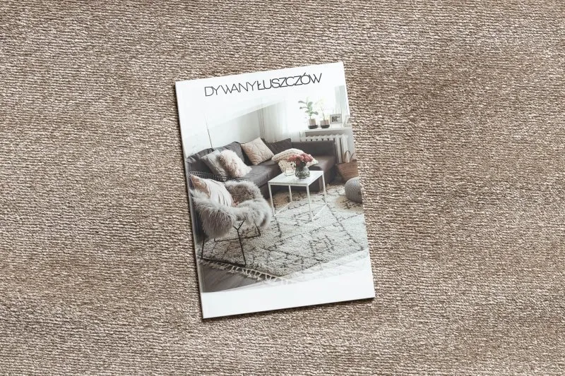 Jednolity beżowy dywan SOFTY w okrągłym kształcie, styl nowoczesny