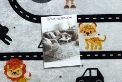 JUNIOR 51490.802 szary dywan z uliczkami dla dzieci, stylowy i praktyczny