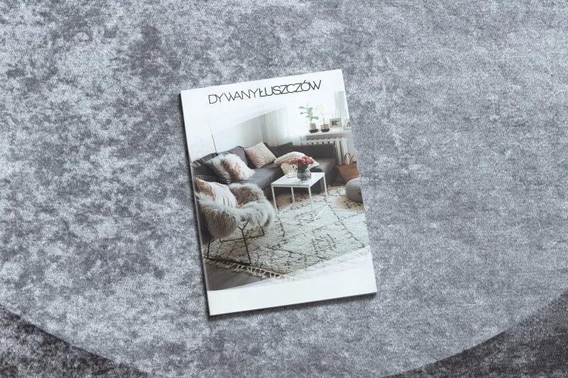 Ciemnoszary dywan okrągły MIRO 51648.803 do prania w stylu marmurowym