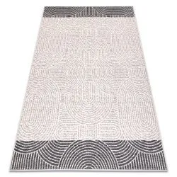 Dywan geometryczny ANGEL 7901 w odcieniach beżu i szarości, wełniany