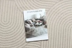 Beżowo-czarny dywan ANGEL 7901, styl geometryczny, idealny do nowoczesnych wnętrz