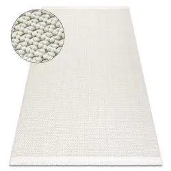 Biały dywan NANO FH92A, pętelkowy, płasko tkany, nowoczesny design