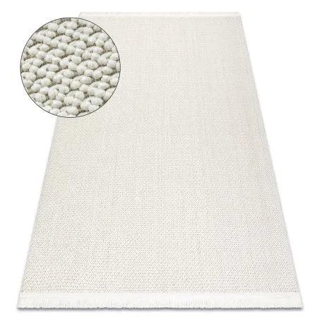 Biały dywan NANO FH92A, pętelkowy, płasko tkany, nowoczesny design