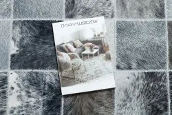 Szary dywan PATCHWORK 21716, stylowy dodatek do nowoczesnych aranżacji