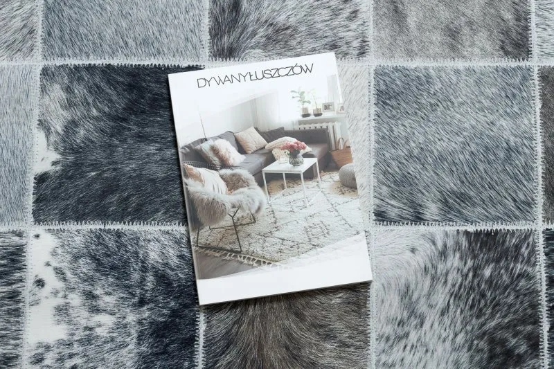 Szary dywan PATCHWORK 21716, stylowy dodatek do nowoczesnych aranżacji