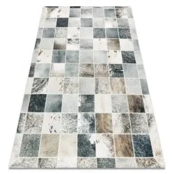 Dywan PATCHWORK 21716 beżowy z naturalnej skóry bydlęcej - nowoczesny styl