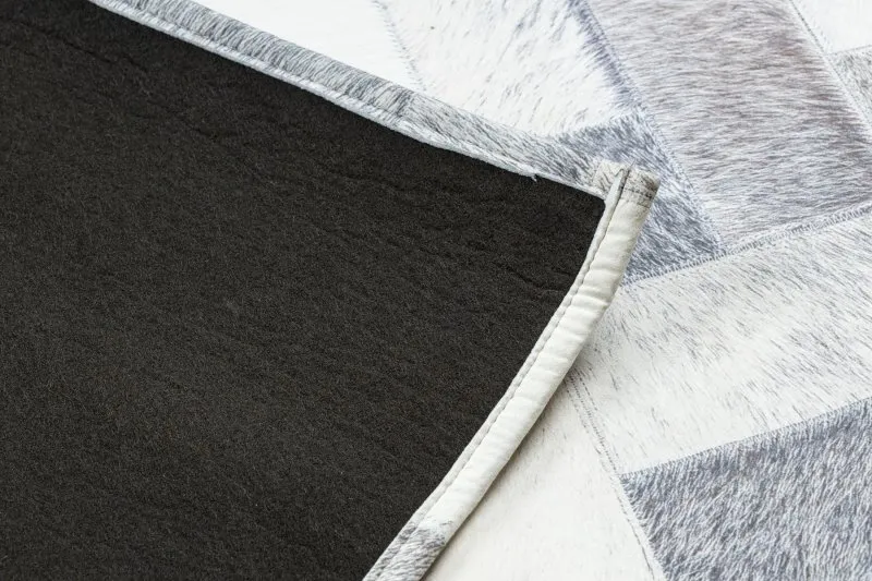 Dywan PATCHWORK 21723 szary, trwały materiał skórzany o unikalnym wzorze