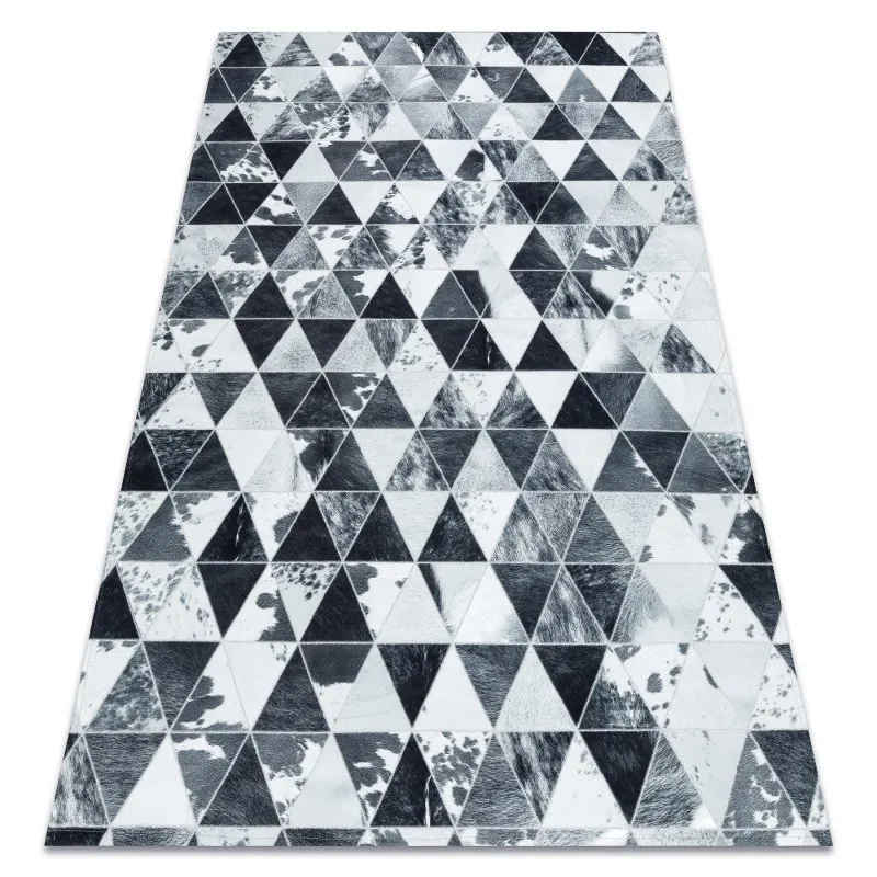 Dywan PATCHWORK 21722 szary - Skóra bydlęca, nowoczesny design