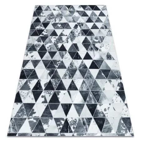 Dywan PATCHWORK 21722 szary - Skóra bydlęca, nowoczesny design