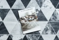 Szary dywan PATCHWORK 21722 w geometrycznym stylu, idealny do nowoczesnych wnętrz
