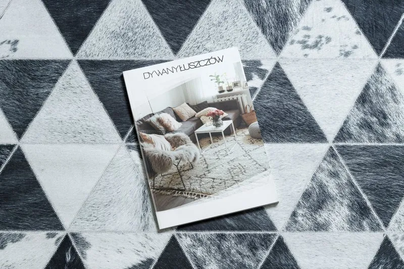 Szary dywan PATCHWORK 21722 w geometrycznym stylu, idealny do nowoczesnych wnętrz