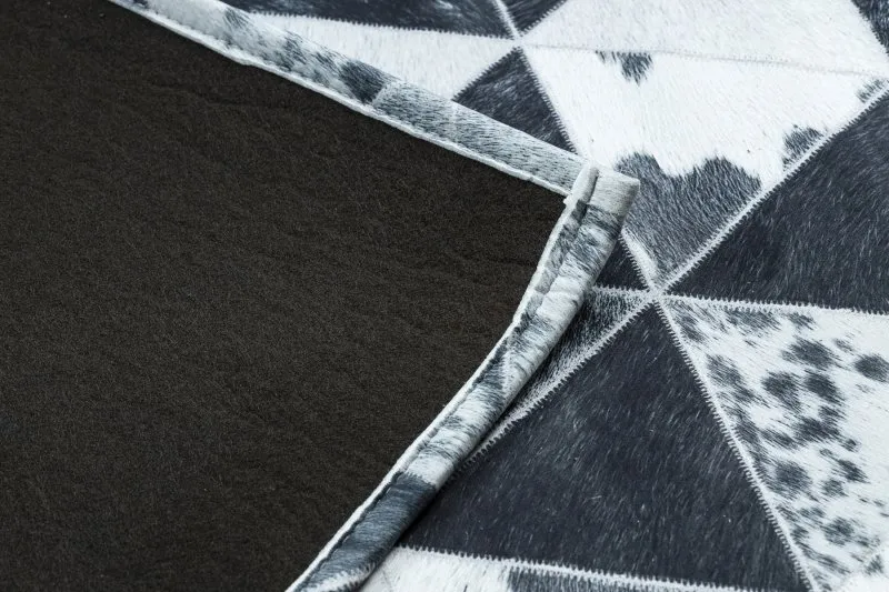 Dywan PATCHWORK 21722 szary z naturalnej skóry, elegancki i trwały