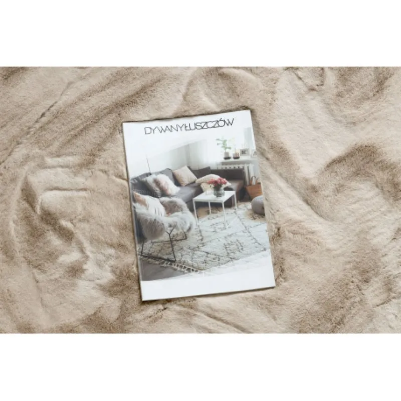 Beżowy dywan TEDDY NEW sand 52 w kształcie koła, nowoczesny styl, do każdego wnętrza