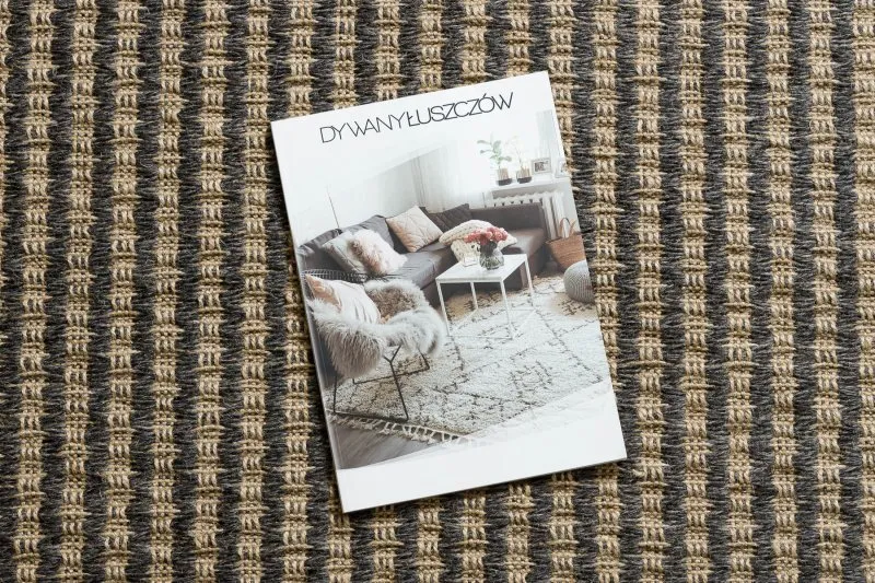 Czarny i beżowy dywan 3650 w linie, idealny do nowoczesnych wnętrz