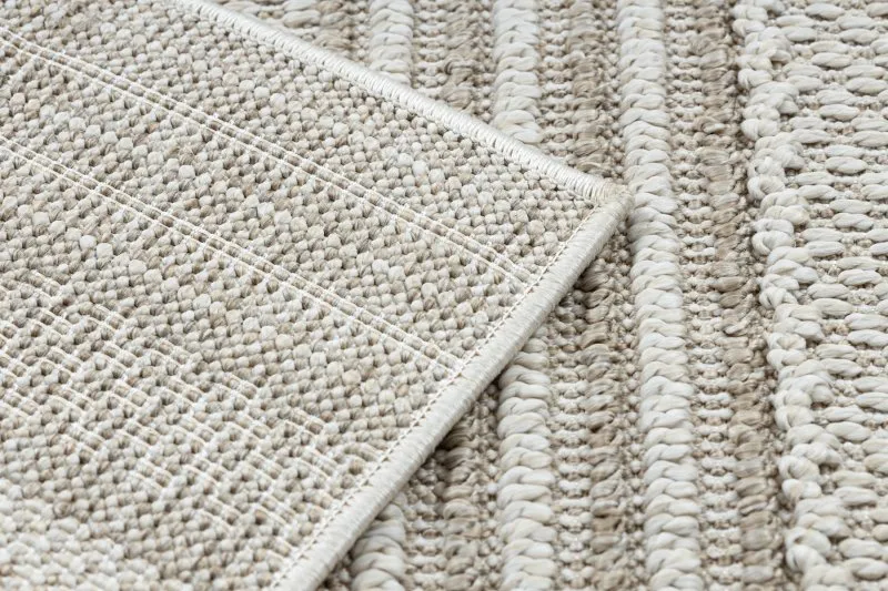 Strukturalny dywan JERSEY 19233 w beżu, pętelkowa tekstura, styl BOHO