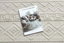 Kremowy dywan w romby, styl boho, nowoczesny design