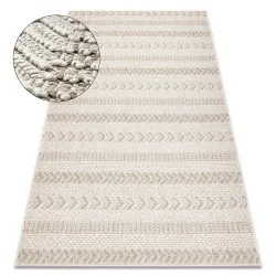 Dywan w kolorze beżowym, pętelkowy, strukturalny styl BOHO