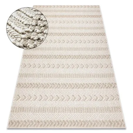 Dywan w kolorze beżowym, pętelkowy, strukturalny styl BOHO