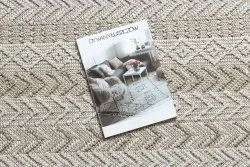 Beżowy dywan w stylu chevron, nowoczesny design do każdego wnętrza
