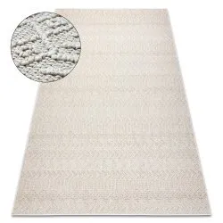 Dywan w kolorze kremowym, pętelkowy, strukturalny styl BOHO