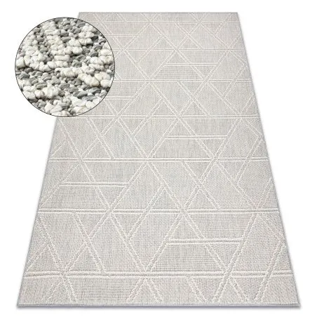 Dywan JERSEY 19241 szary o geometrycznym wzorze, nowoczesny dywan pętelkowy BOHO
