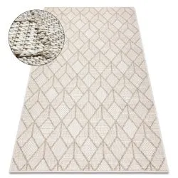 Dywan BOHO w kolorze beżowym, geometryczny, pętelkowy, nowoczesny