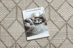 Beżowy dywan w stylu BOHO, strukturalny, geometryczny design