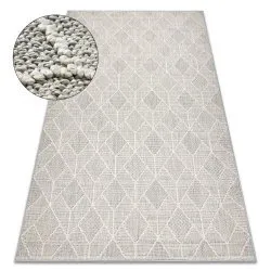 Dywan geometryczny JERSEY 19231 szary, pętelkowy, strukturalny BOHO