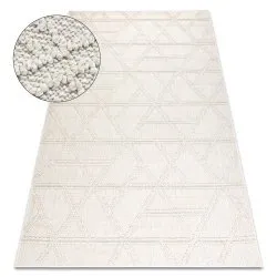 Dywan kremowy JERSEY 19241 w geometryczny wzór BOHO, pętelkowy materiał