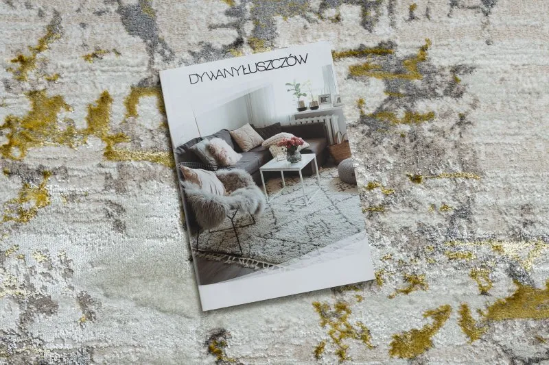 Strukturalny dywan BLISS Z199AZ127, miękki materiał, elegancki design w kremie i złocie