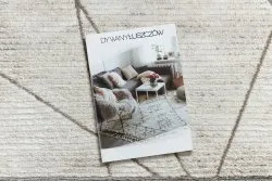 Strukturalny dywan o nowoczesnym wzorze w odcieniach kremu i beżu