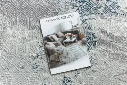 Strukturalny dywan BLISS Z198AZ221, nowoczesny design w kremowym i niebieskim kolorze