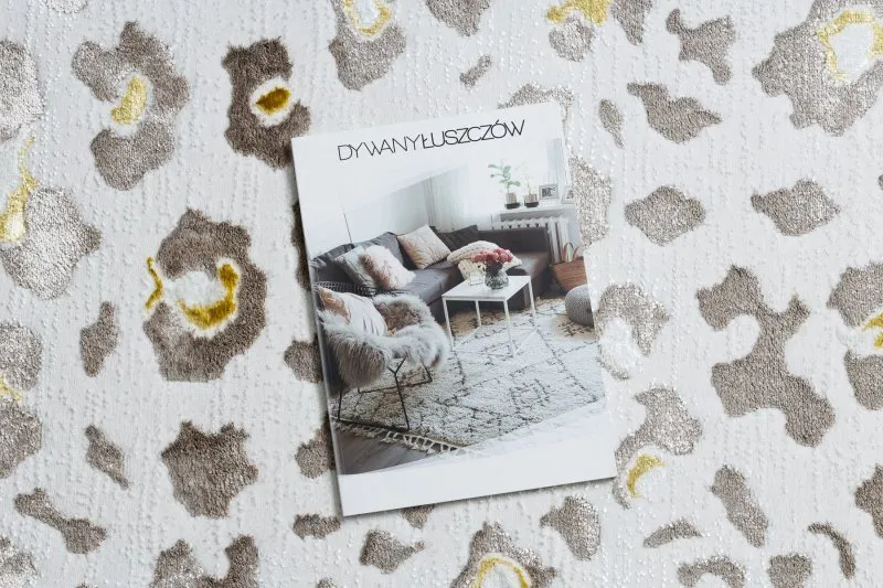 Nowoczesny dywan BLISS Z232AZ128 o strukturze z motywem panterki w odcieniach beżu