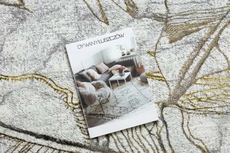 Strukturalny dywan BLISS Z218AZ237 z kremowym i złotym wykończeniem, elegancki materiał