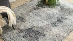 Kremowo-niebieski dywan BLISS Z214AZ221, styl nowoczesny, idealny do każdego wnętrza