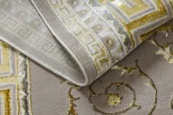 BLISS Z160AZ147 dywan do sypialni, w ciemnym beżu i złotych detalach