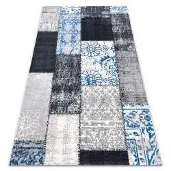 Dywan Vintage 22218053 szary / niebieski patchwork