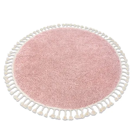 Dywan różowy z frędzlami, marokański styl, shaggy 120cm