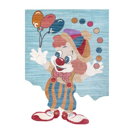 Dywan dziecięcy TOYS 75328 Clown - nowoczesny granatowo-turkusowy dywan dla dzieci