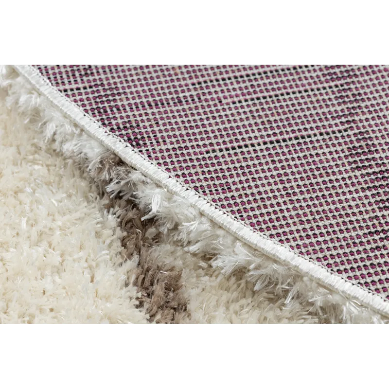 Miękki dywan shaggy FLUFFY 2371 do pokoju dziecięcego w beżowych odcieniach