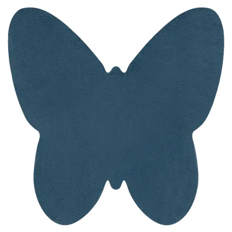 Dywan SHAPE 3150 Motyl - niebieski, pluszowy, antypoślizgowy dywan shaggy