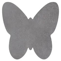 Dywan SHAPE 3150 Motyl - szary pluszowy, antypoślizgowy, do prania