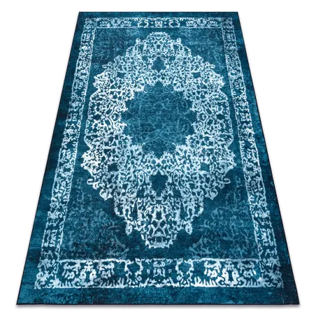 Dywan ANTIKA 123 tek, nowoczesny ornament, do prania - niebieski