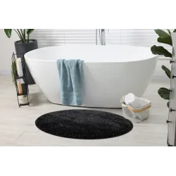 Elegancki dywan łazienkowy SYNERGY, okrągły, czarny, nowoczesny styl