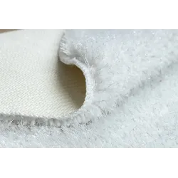 Miękki dywan łazienkowy z lurexem, nowoczesny design w białym kolorze