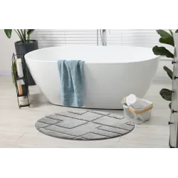 Okrągły dywan łazienkowy SUPREME w szarości, nowoczesny design