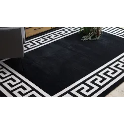Czarny dywan PEARL w stylu greckim, elegancki design