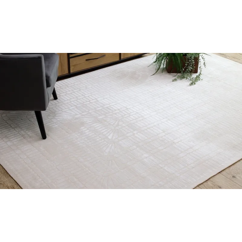 Kremowy dywan PEARL 53132A w stylu geometrycznym, elegancki design